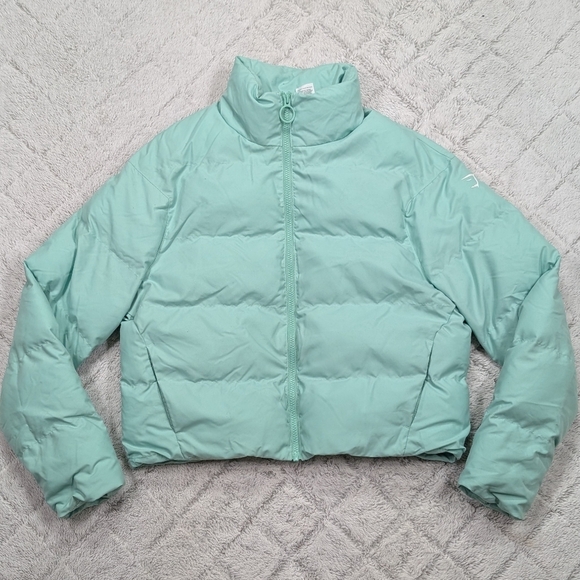 Gymshark Jackets & Blazers - Gymshark Jacket Womens XS Green Mint Puffer Quilted Full Zip High Neck Cozy